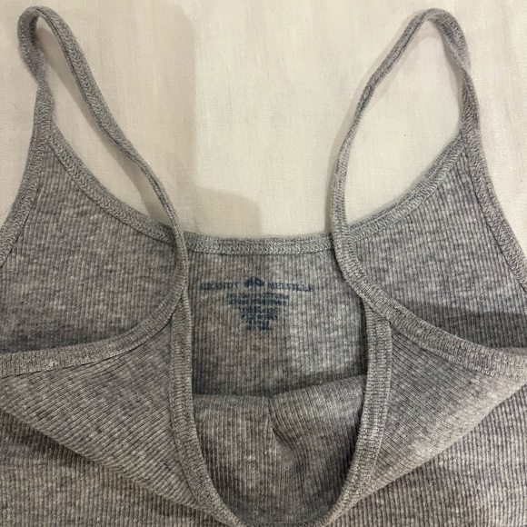 Gray Ribbed Brandy Melville Cropped Tank Top - Picture 1 of 2